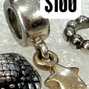 Silver and Gold Star Charm Bracelet